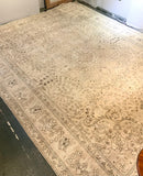 Handmade Neutral Wool Rug 9'x12'