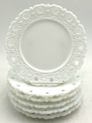 Set/6 Vintage Kemple Milk Glass Salad Plates