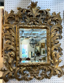Vintage Carved Wood Mirror with Gilt Finish