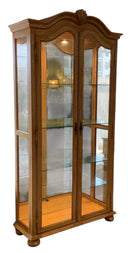 Craquelure Finish Wood & Glass Display Cabinet