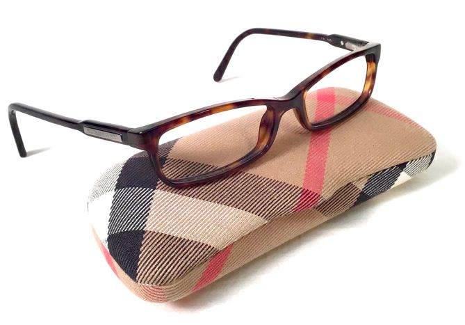 BURBERRY Brown Tortoise Eyeglass Frames Only