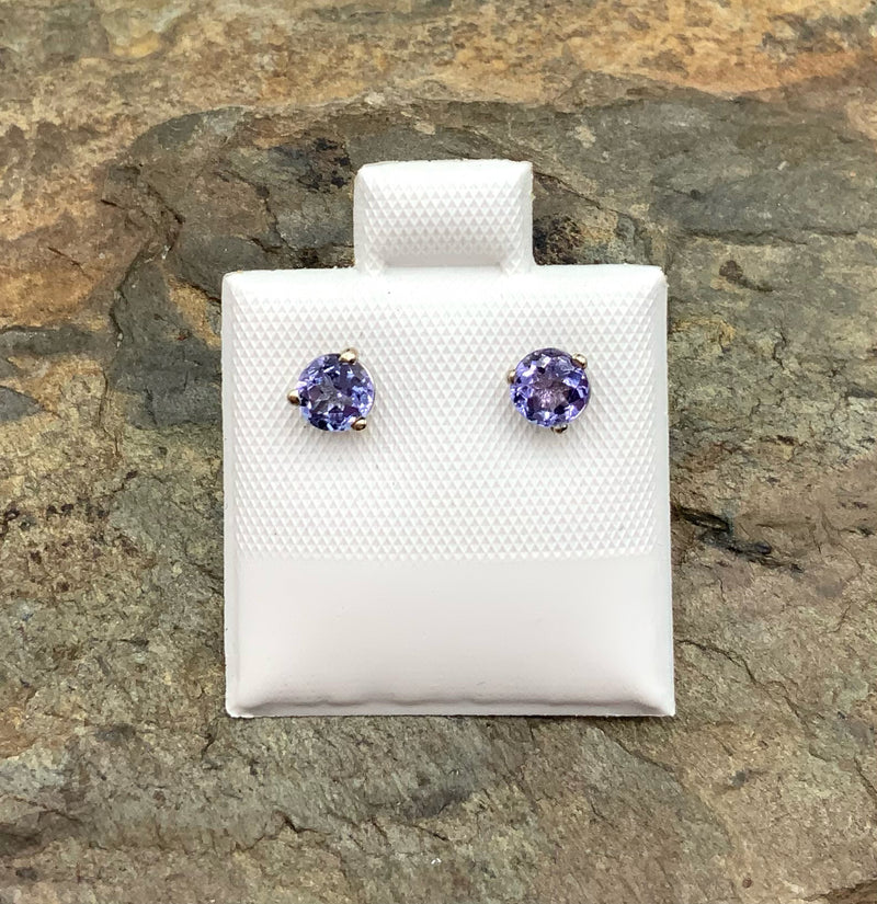 14kt White Gold & Tanzanite Stud Earrings
