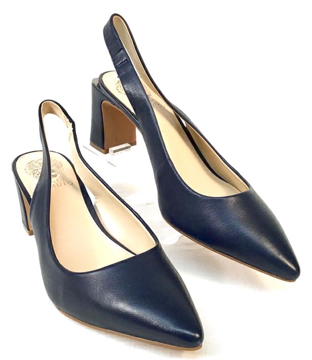 VINCE CAMUTO Navy Lea Hamden High Heel Slingblacks 8.5