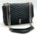 REBECCA MINKOFF Black Quilted Leather Edie Flap Bag