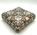 Walnut Box with Mother of Pearl Inlay & Bone Relief