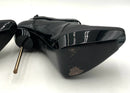 VERSACE Black Nappa Leather Patent Goldtone Stiletto Heel Buckle Booties 40.5