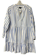 J CREW Blue/White Stripe V-Neck L/S Dress