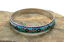 Sterling & Cloisonne Enamel Bangle Bracelet