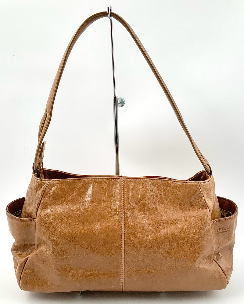 HOBO Caramel Leather Side Pocket Shoulder Bag