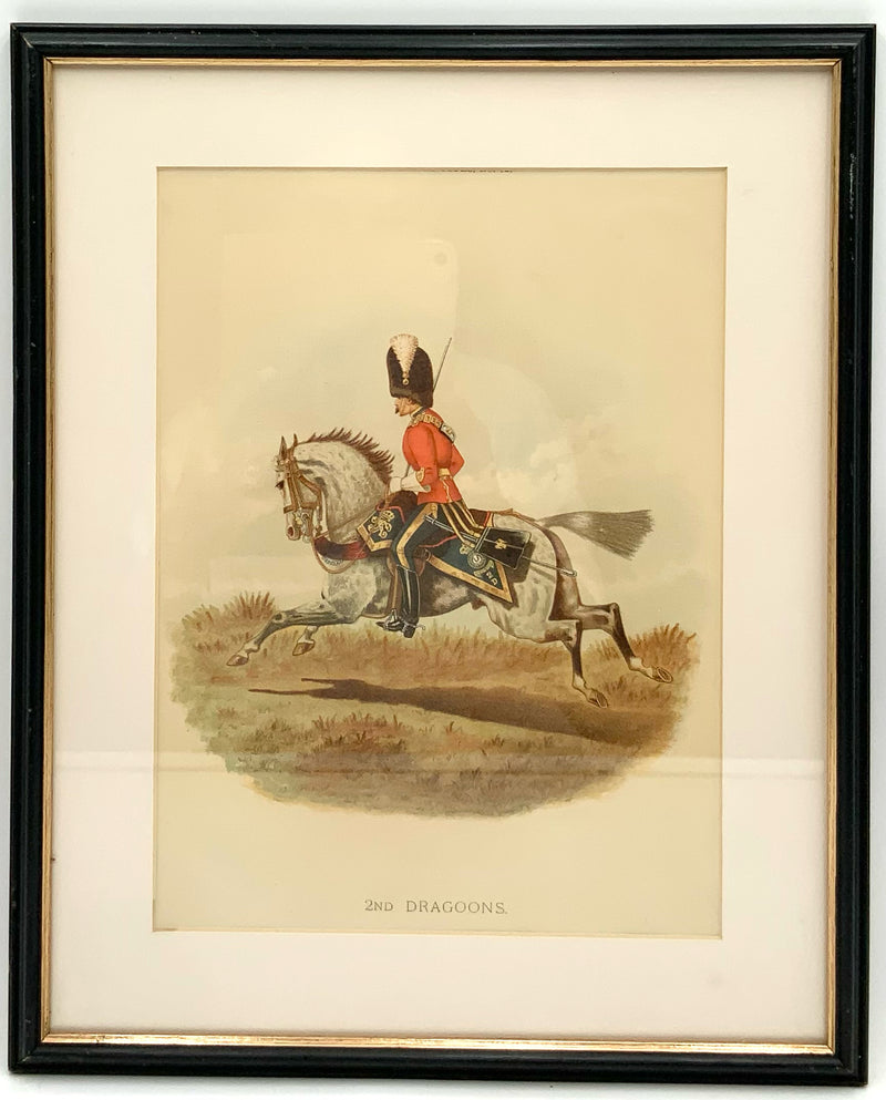 Antique Britsh Military Print in Black Frame