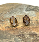 OPALITE INC. 14kt Gold & Carved Shell Cameo Earrings