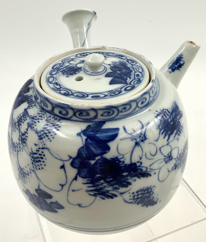 Antique Japanese Blue & White Teapot