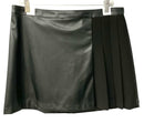 STEVE MADDEN Black Vegan Lea Pleated Mini Skirt