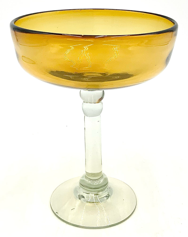 Set/6 Handblown Amber Margarita Glasses