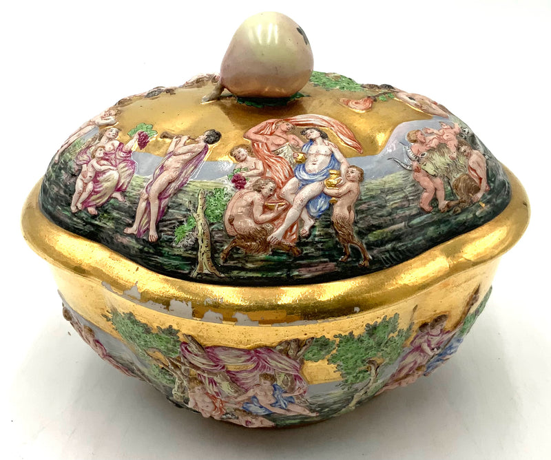 Capodimonte Lidded Jar with Pear Finial