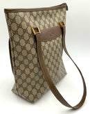 GUCCI Vintage Brown Beige GG Monogram Supreme Canvas Vertical Tote