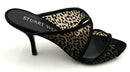 STUART WEITZMAN Black Suede Leopard Mesh Noche 85 Slide Sandals 6.5