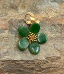14kt Gold & Jade Flower Pendant