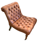 Tufted Slipper Chair With Casters