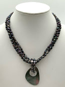 Honora Sterling, Pearl & Mother of Pearl 3-Strand Beaded Necklace