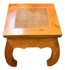 Asian Style Occasional Table with Rattan Inset