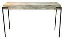 Industrial Style Pickled Wood & Metal Console Table