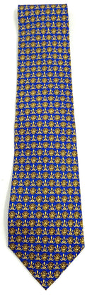 GIANNI VERSACE Cobalt Gold Medusa Logo Silk Tie