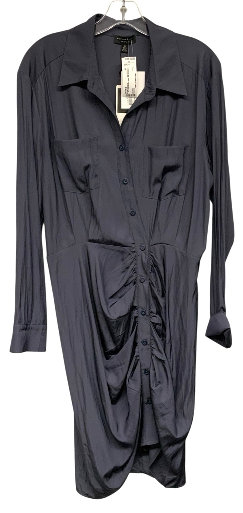 CURRENT AIR Slate Ruched B/D L/S Shirt Dress