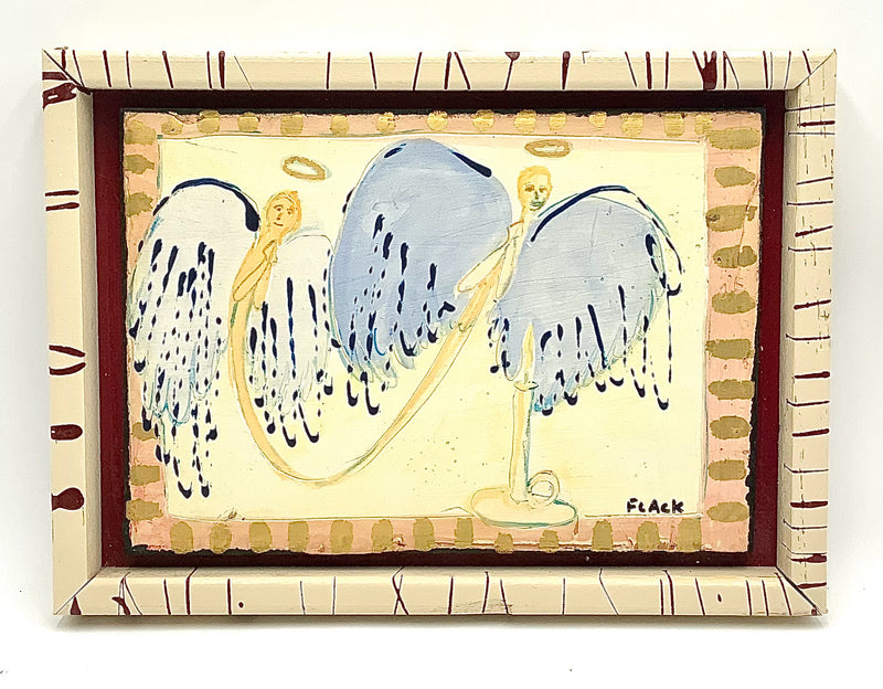 Paul Flack Folk Art Angels on Wood