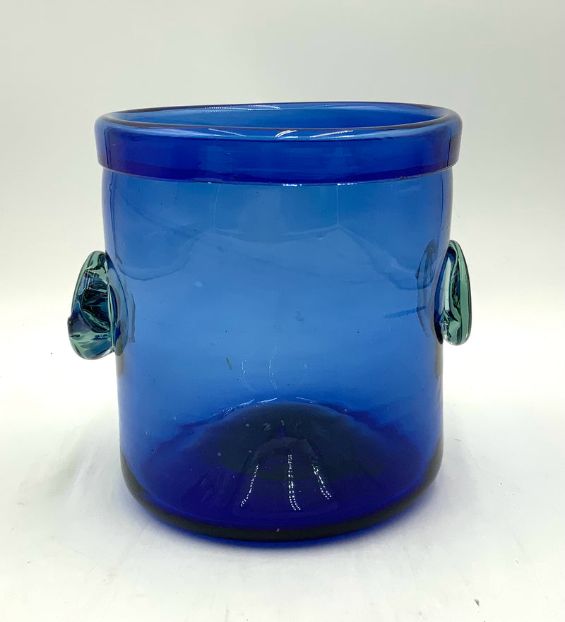 Handblown Cobalt Mexican Glass Ice Bucket