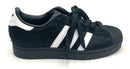 ADIDAS Black Pony Hair White Stripe Superstar II Sneakers 7.5