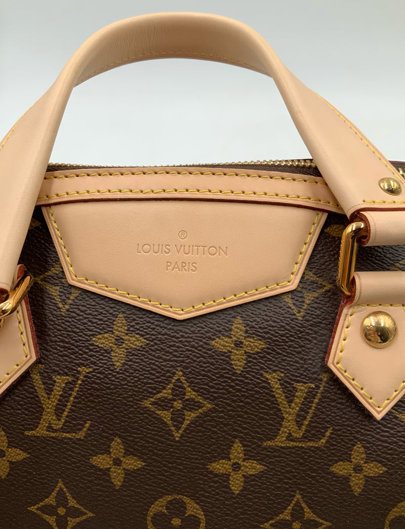 LOUIS VUITTON Vachetta Leather Monogram Canvas Retiro GM Satchel