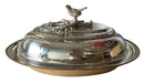 Hammered Lidded Server With Bird Finial