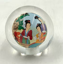 Vintage Asian Reverse Glass Paperweight