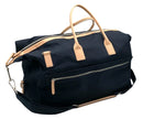 JULY Navy Canvas Natural Leather Trim Weekender Bag