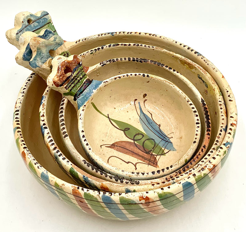 Set/4 Vintage Mexican Pottery Nesting Bowls