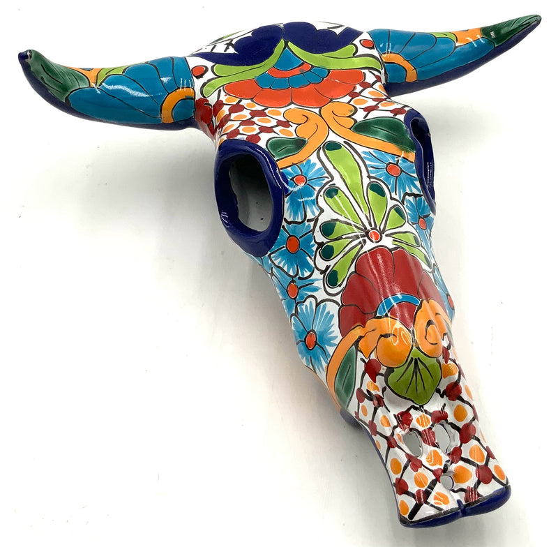 Talavera Pottery Cow Skull
