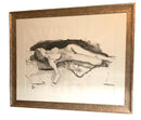 Black & White Watercolor of Reclining Nude