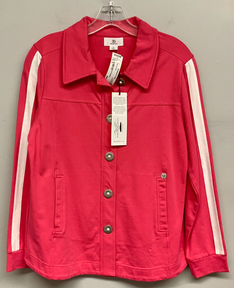 DG SIMPLI ZEN Hot Pink/White w/Silvertone Pearl Buttons Jacket