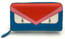 FENDI Vitello Elite Crystal Eye Monster Zip Around Wallet