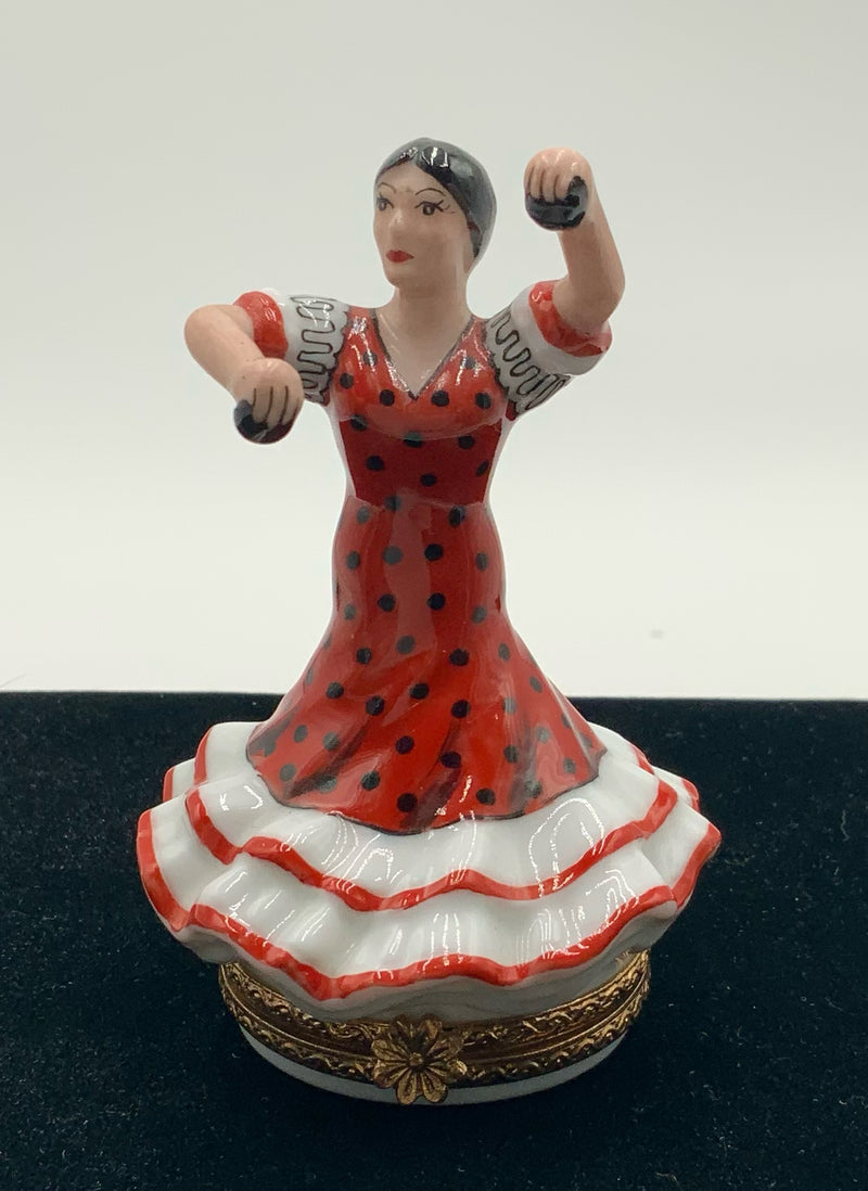 Limoges Flamenco Dancer Porcelain Trinket Box