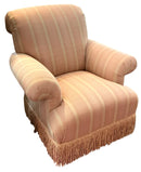 Upholstered Club Chair with Bullion Fringe