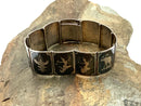 Sterling & Niello Siam Engraved Story Panel Bracelet