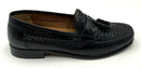 FLORSHEIM Black Leather Woven Tassel Loafers 9