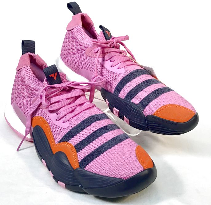 ADIDAS Purple Navy Stripe Orange Suede Trae Young Sneakers 10
