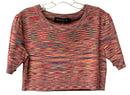 HOUSE OF HOLLAND Pink/Green/Multi Marled S/S Crop Top