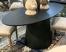 Modern Oval Dining Table with Center Pedestal