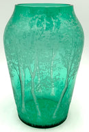 Signed Murano Art Glass Gianfranco Rioda Etched Tree Vase