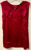 ELIE TAHARI Cranberry Floral Cap Sleeve Silk Top