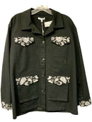 CALME Johnny Was Black w/Floral Embroid L/S B/D Jacket